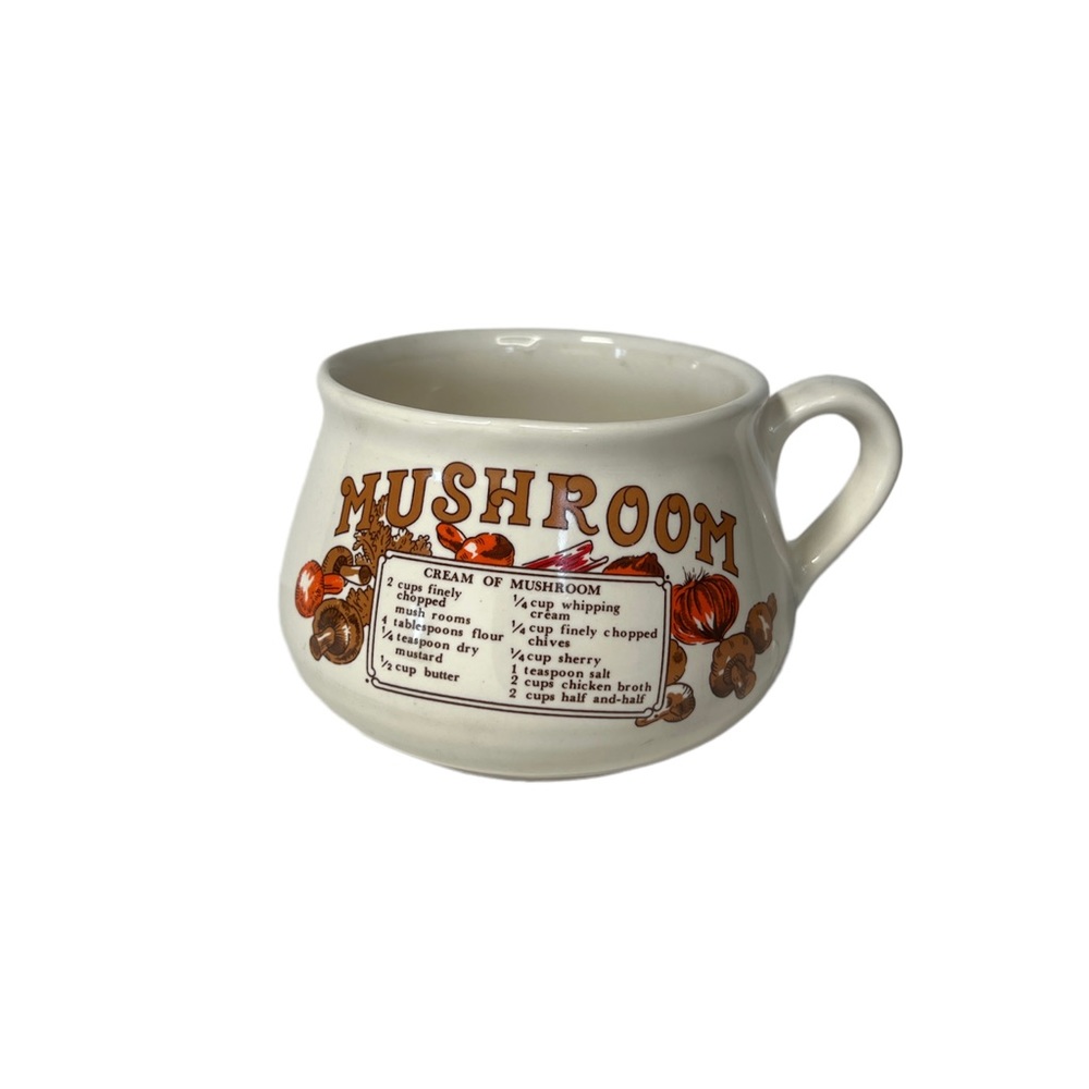 Vintage 1980s Mushroom Soup Mug